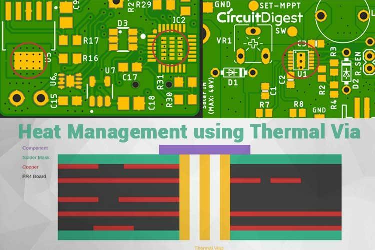 heat management using thermal vias