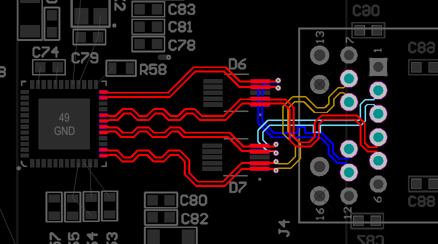 Black PCB with various components  (lines, labels, measurements).  Precise, complex electronic design.