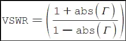 The Formula of VSWR