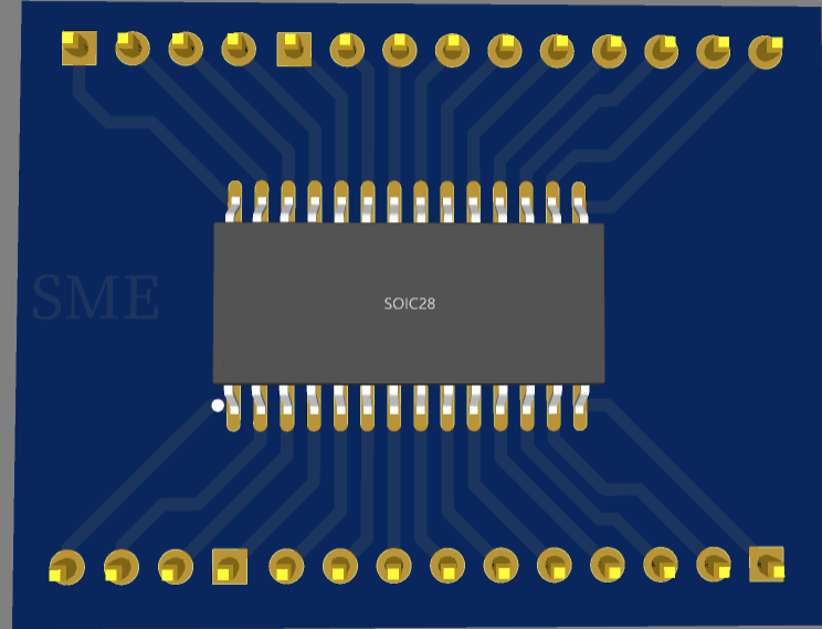 SOIC-28 / SOP-28 SMD TO DIP ADAPTER