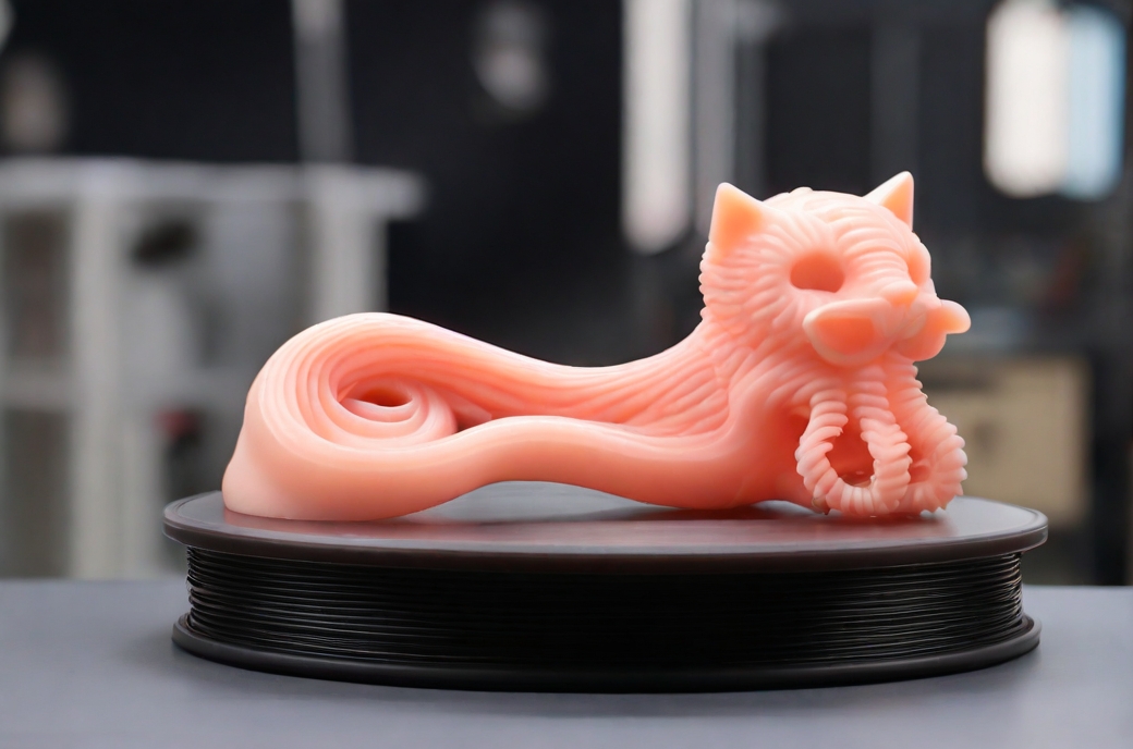 TPE-FDM model example. It offers decent elasticity, softness, and flexibility. TPE filaments provide strong layer bonding and are fairly easy to print.