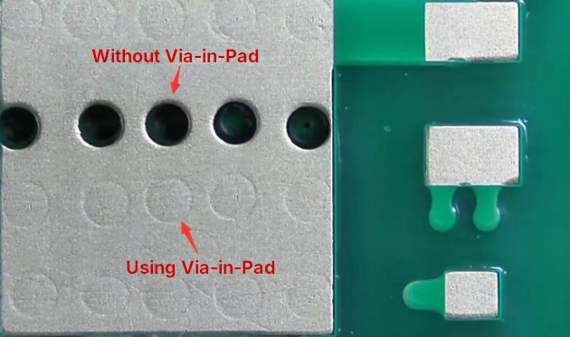 pcb via in pad application