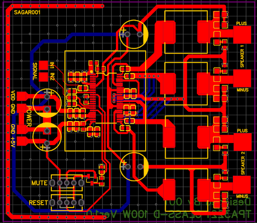 PCB routing top and bottom layer