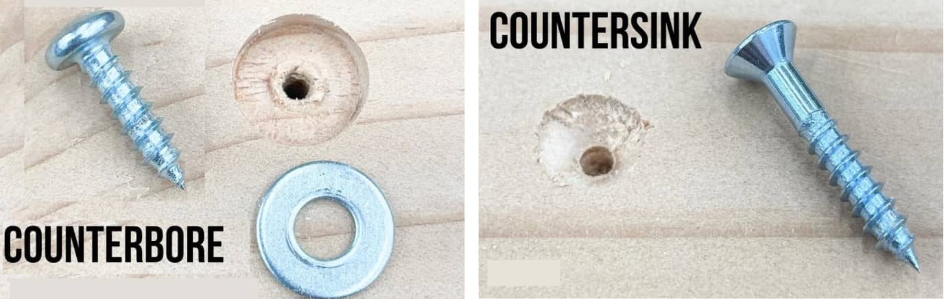 Common uses for countersink and counterbore holes