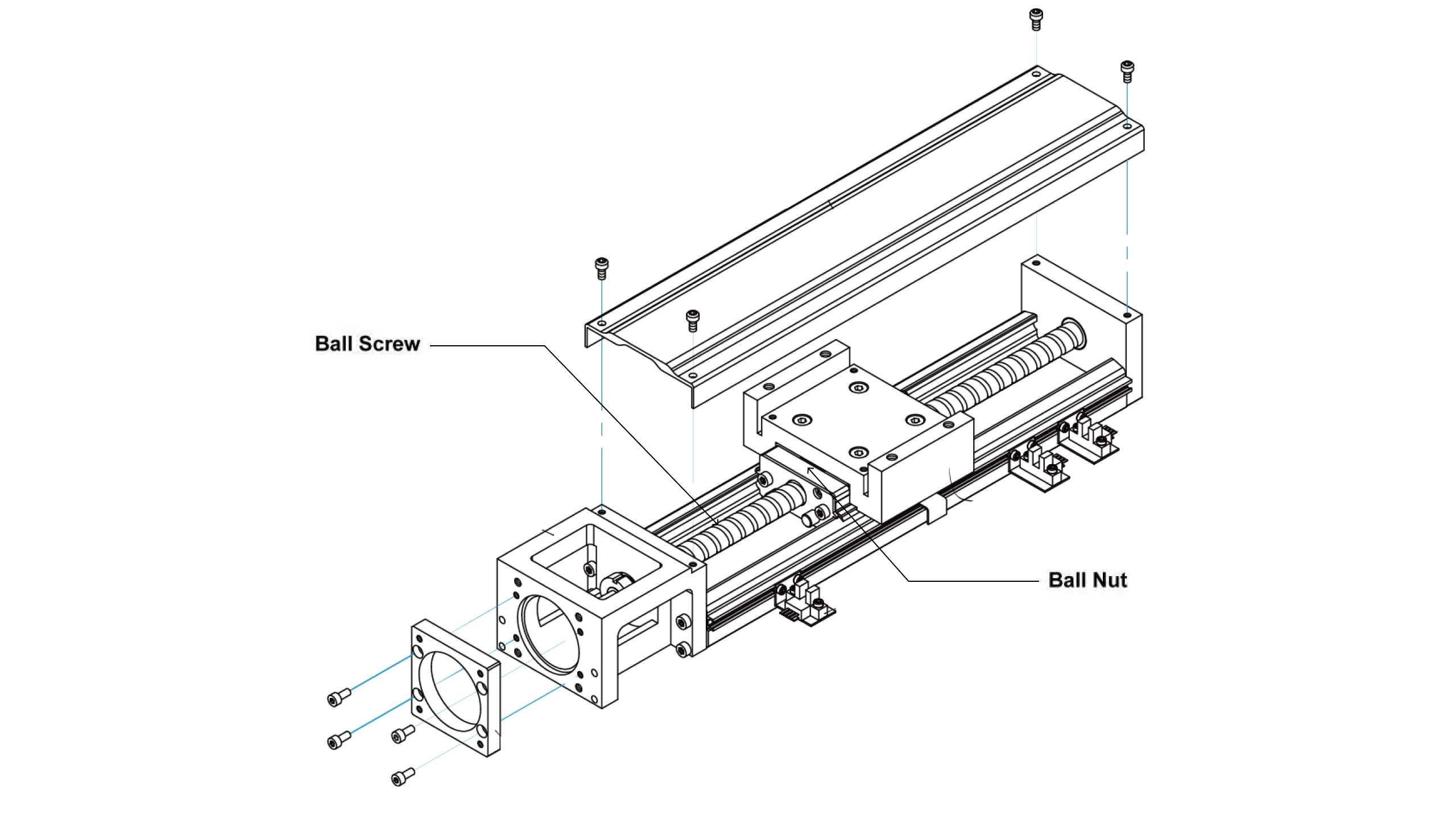 Schematic Diagram of Ball and Screw Actuator Structure