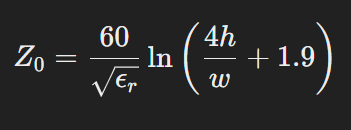 Striplne impedance