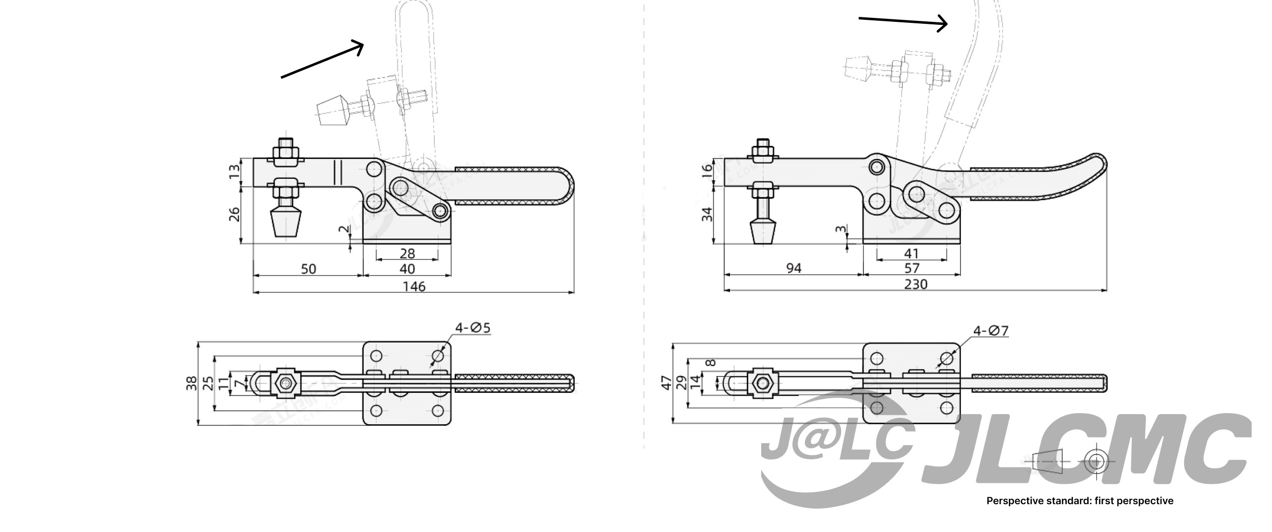 JLCMC toggle clamp product specification parameter example